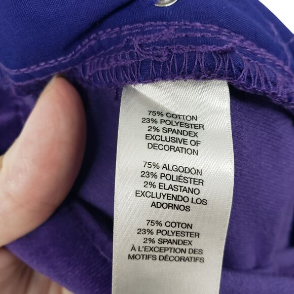 Chico's Purple Velvet Pants Embellished Pockets Bling Fall Winter Womens 1 - Picture 8 of 11